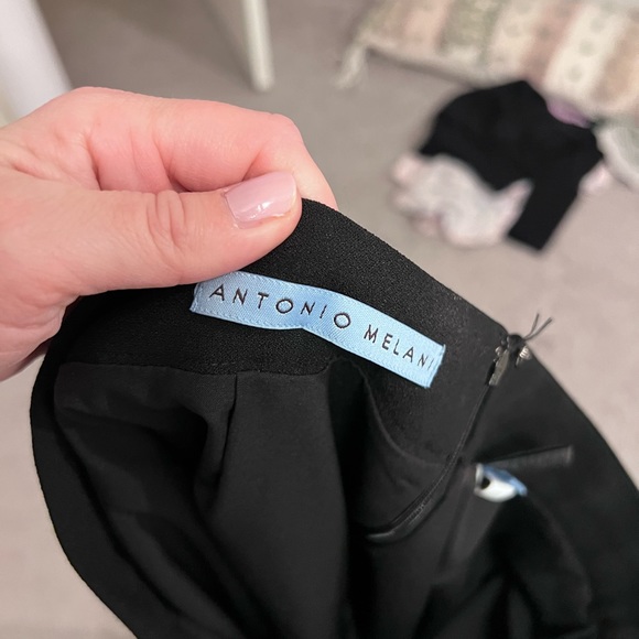 Asymmetrical, black midi skirt - Picture 3 of 3